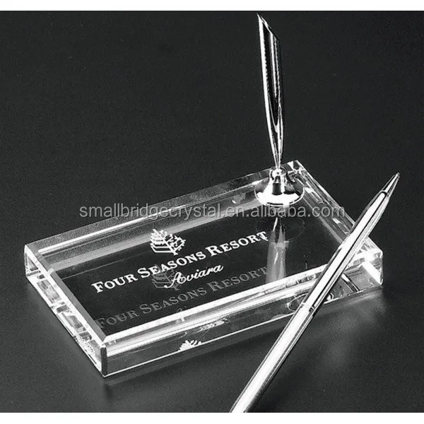 Cheap glass paperweights with glass penholder wholesale glass paperweight