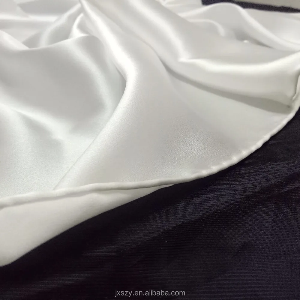 Белый Шелковый атласный шарф для окрашивания