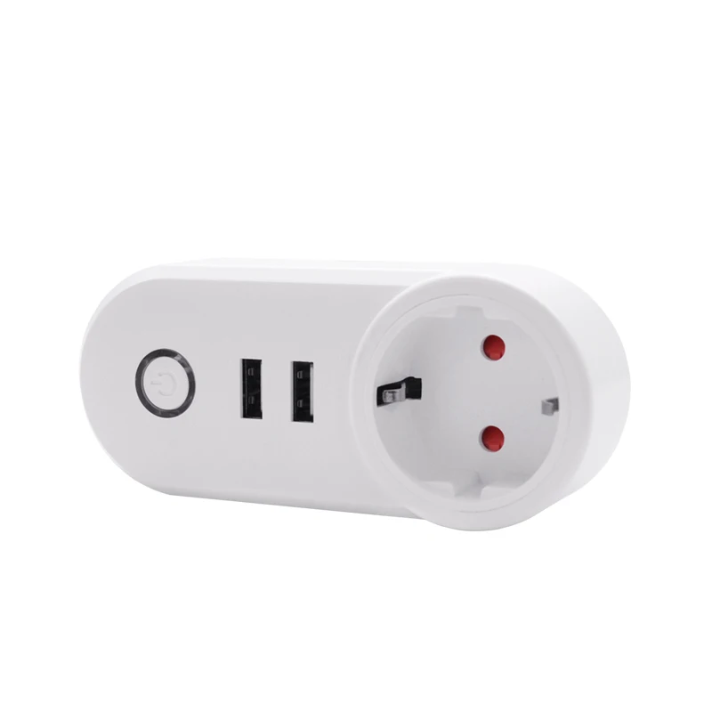 
 Умная вилка Google Home с дистанционным управлением, совместима с Alexa Mini, Wi-Fi, USB-розетками для ЕС, Великобритании, США, Wi-Fi  