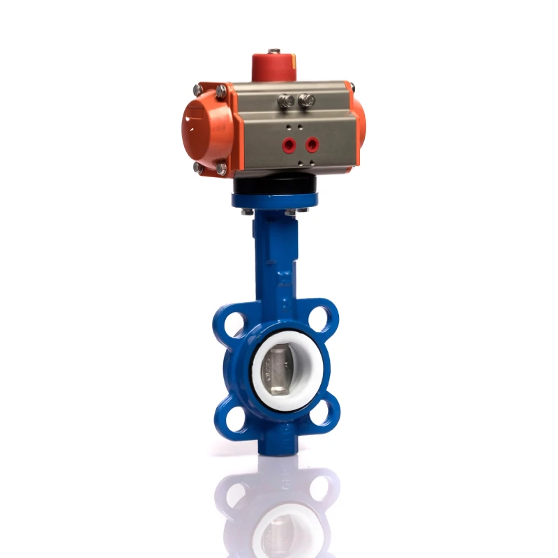 Low Price DN50 Wafer Connection 10 Inch Stainless Steel Pneumatic butterfly Valve