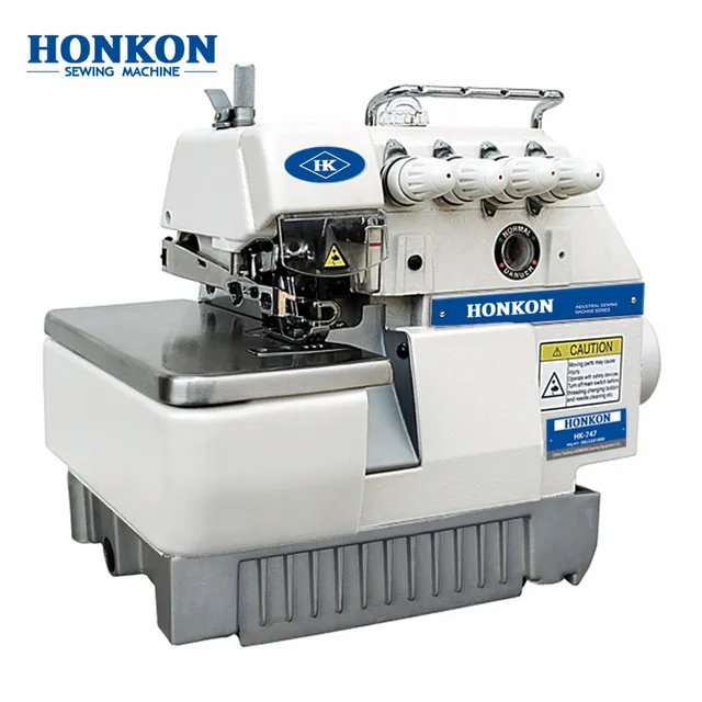 HONKON New Energy Saving HK-747-4D High Speed Direct Drive 4thread Industrial Overlock Sewing Machine for Garment Clothing White