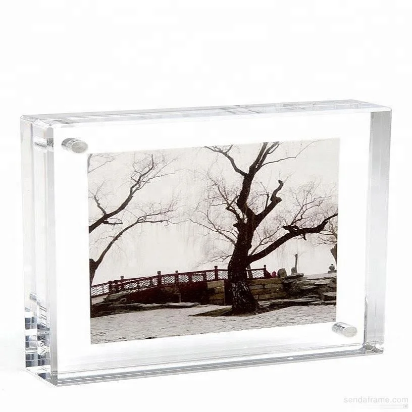 Custom Clear Acrylic Photo Frame Rectangle Plastic Block Picture Frame