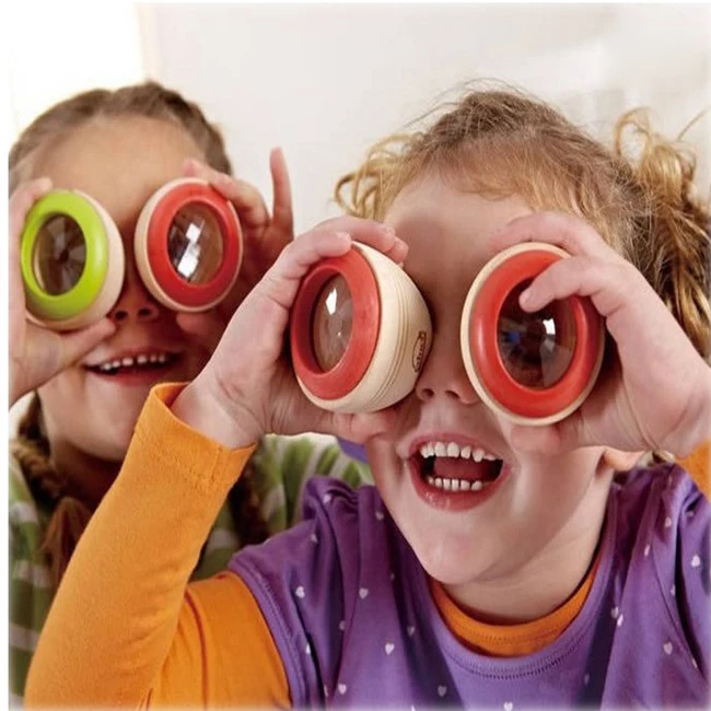 Удивительный калейдоскоп с эффектом пчелиного глаза, развивающая игрушка для детей, Деревянный калейдоскоп для детей