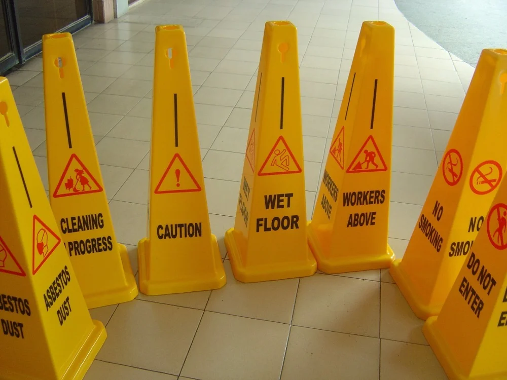 Plastic Signs Caution Warning Wet Floor Safety Cone Yellow square Caution Cones