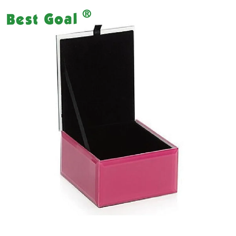 pink glass jewellery box