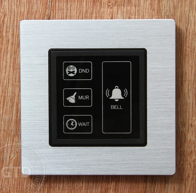 Hotel Room Service Bell System with 2.4GHz Wireless Touch Buttons Make up Room and Do Not Distrub