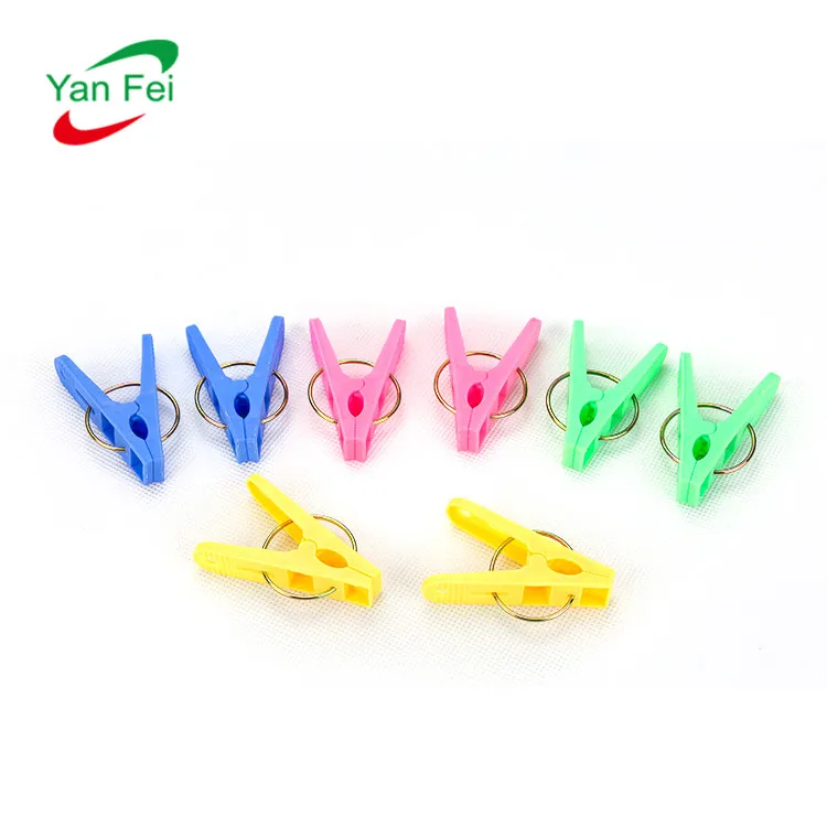 New Product Colorful Plastic Cloth Clip Wholesale Manufacturer Price Factory Supply Short Plastic Clothes Hanger Clothespin