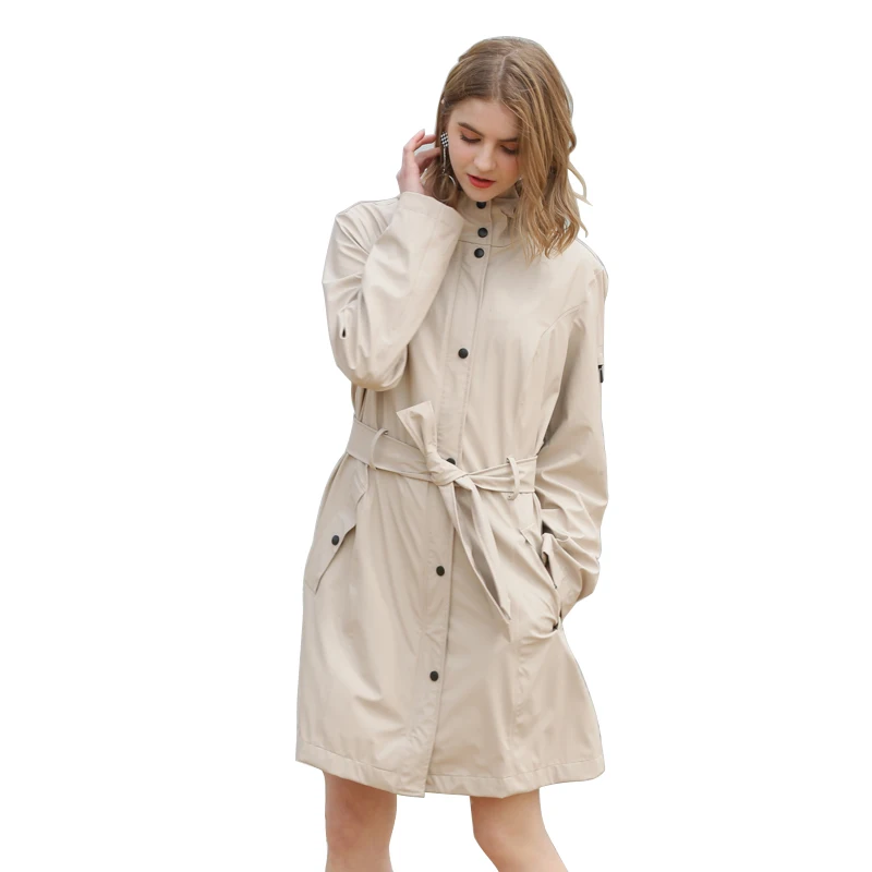 Rainfreem Ladies Soft Rain Coat PU Rain Jackets for Fashion