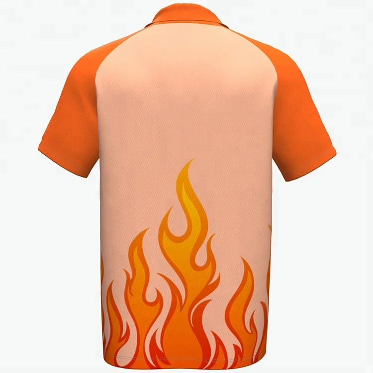 Cricket Jersey Orange Design with Pattern - imgecart