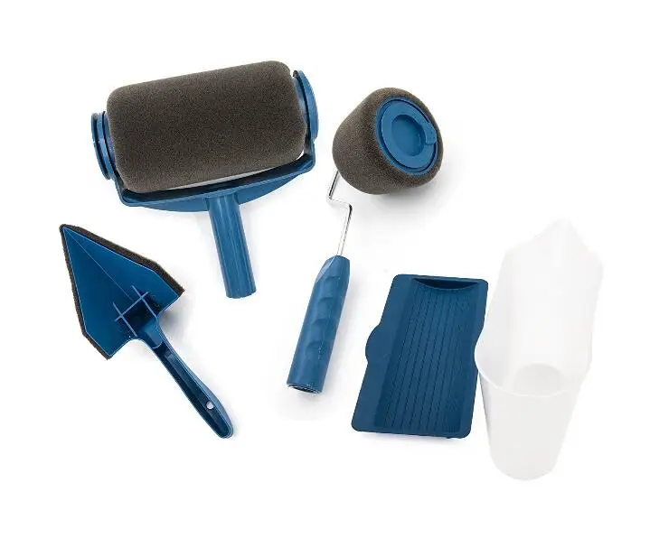 Roller Brush Handle Tool Flocked Edger Room Wall Painting Roll Set