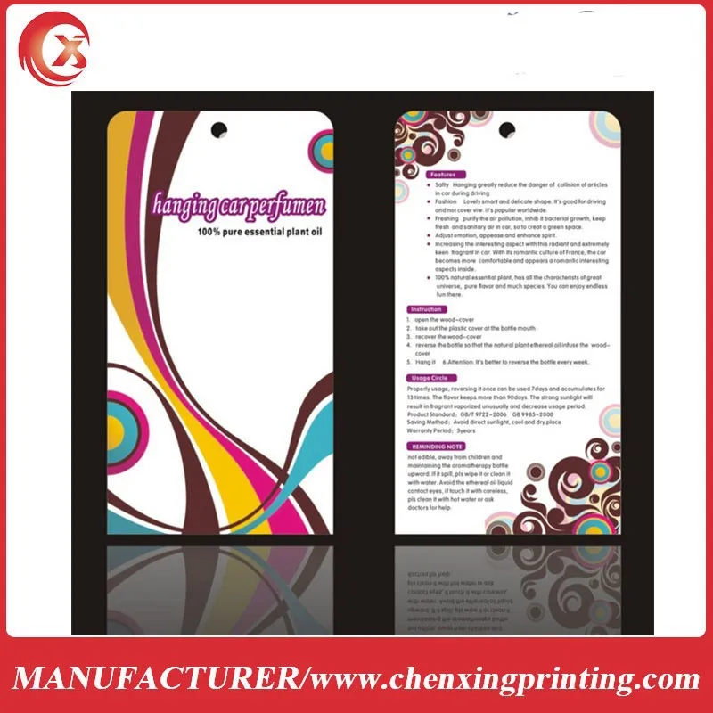 Пользовательская бумажная вставная карточка с вырезанной биркой