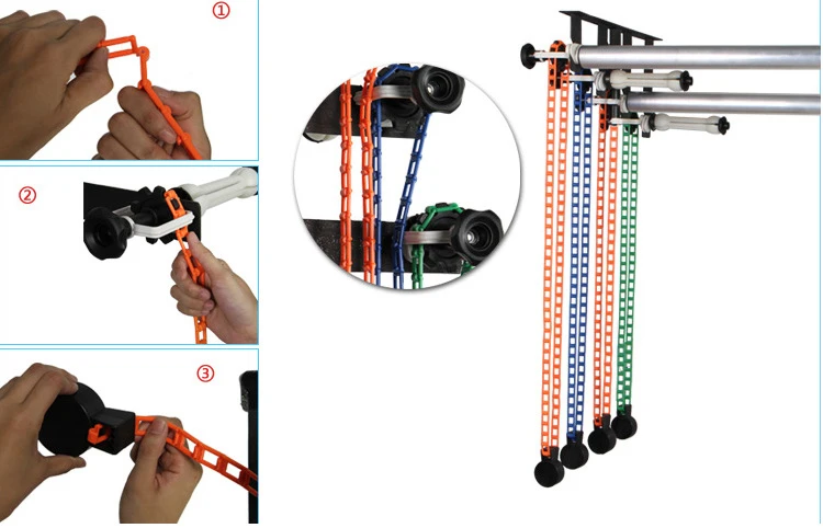 Photography 4 Roller Wall Mounting Manual Background Support System for Muslin Paper Backdrop