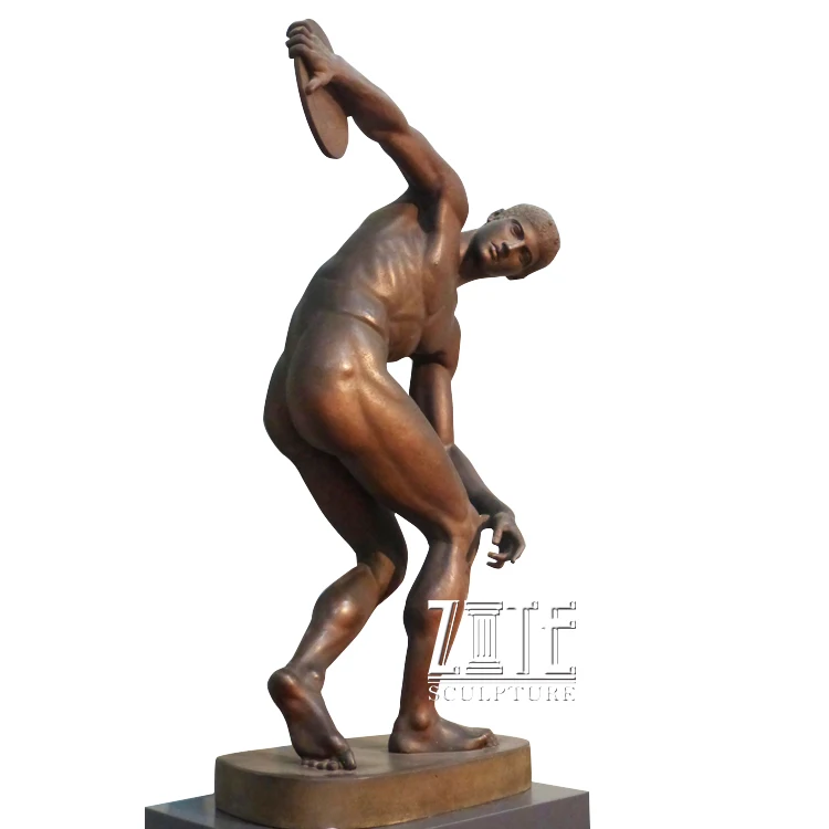 Myron Famous Design Life Size Discobolus Sculpture Bronze Man the Discus Thrower Statue