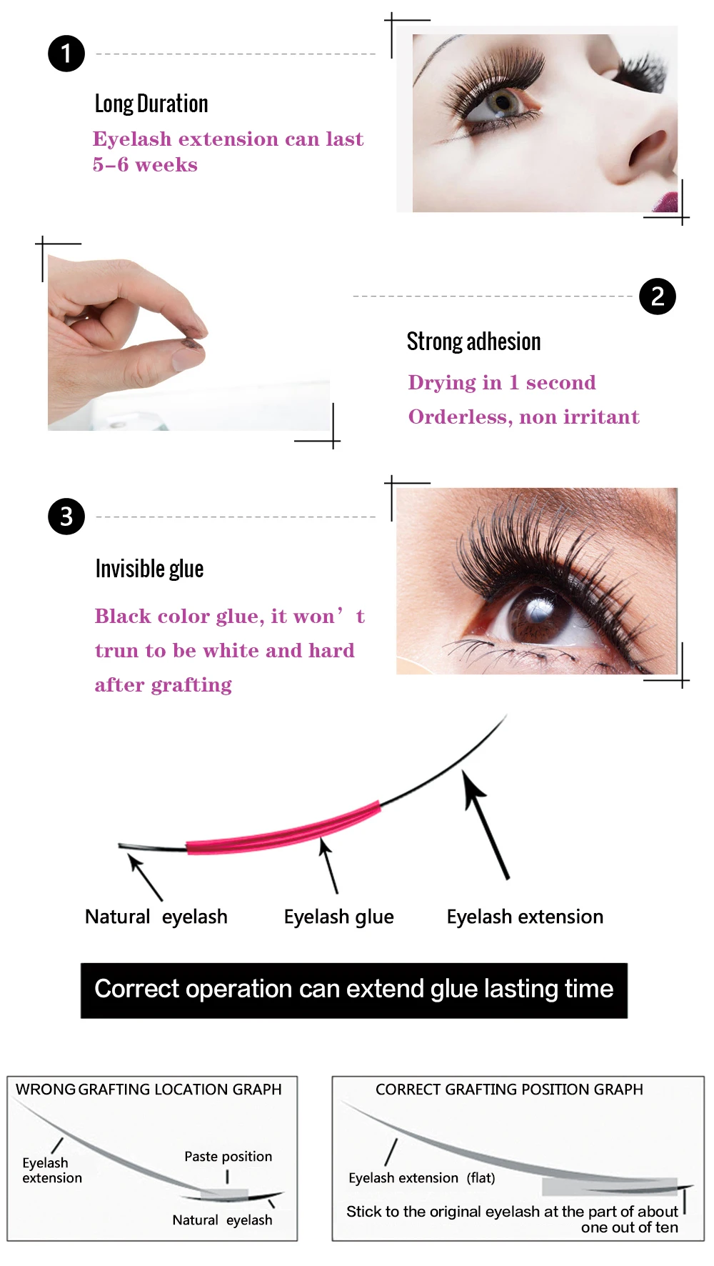 Nagaraku Slightirritant Eyelash Extensions Glue Longlasting Fast Dry Specially For Making Fans