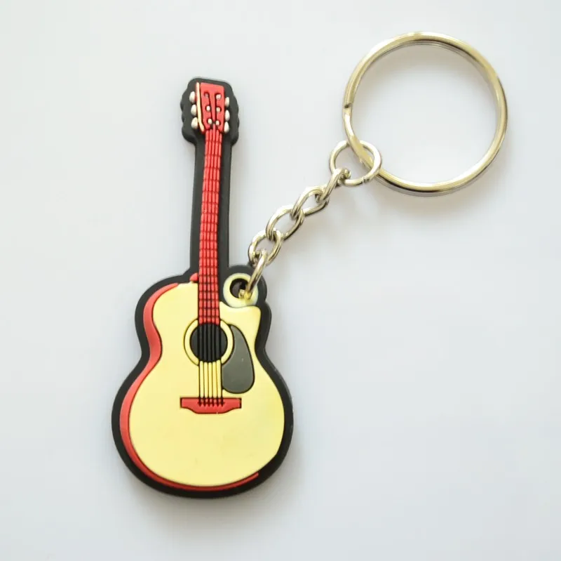 Classical Guitar Silicone Rubber Keyring. 