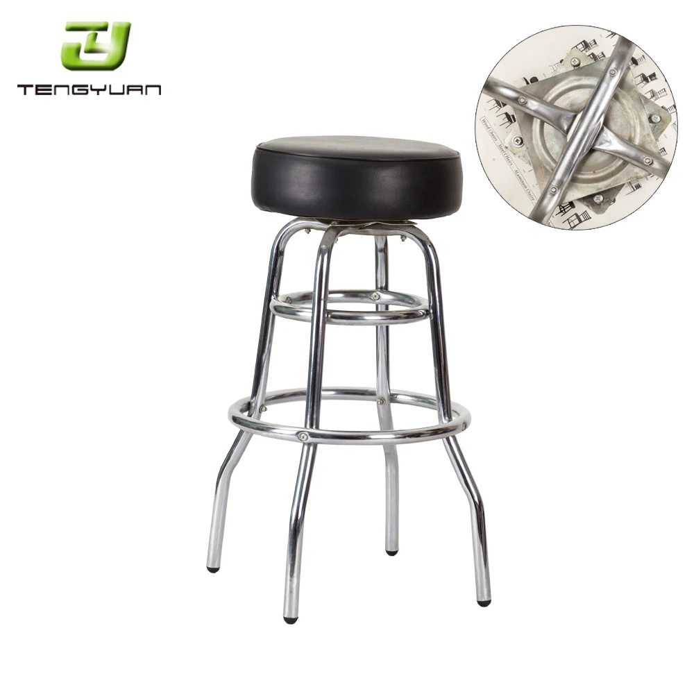 Modern Design Chrome Restaurant Metal Cushion Swivel Counter Bar Stools for Hotels Dining and Outdoor Use