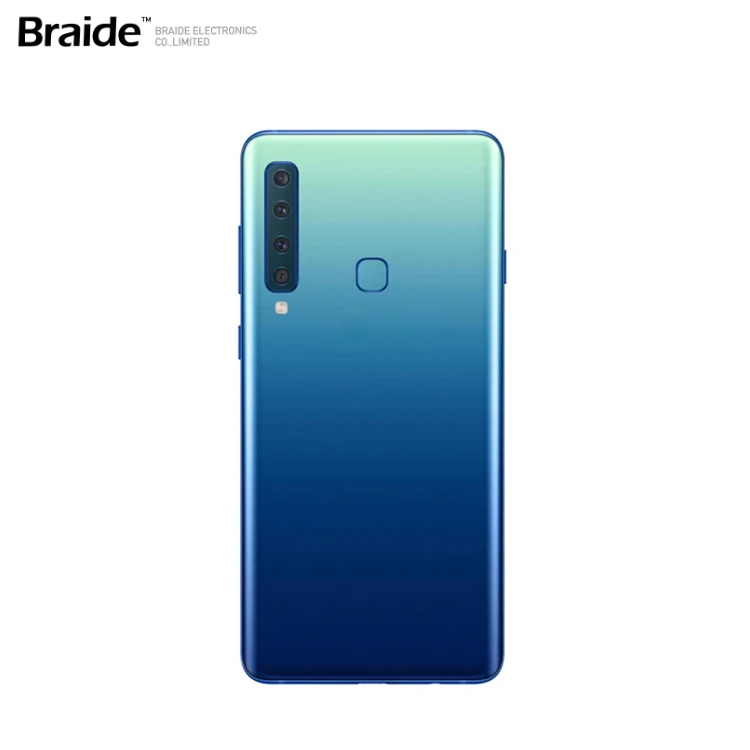 OEM Крышка батарейного отсека стеклянная задняя дверь корпус с клейкой синей, розовой, черной для Samsung Galaxy A9 2018 A920F