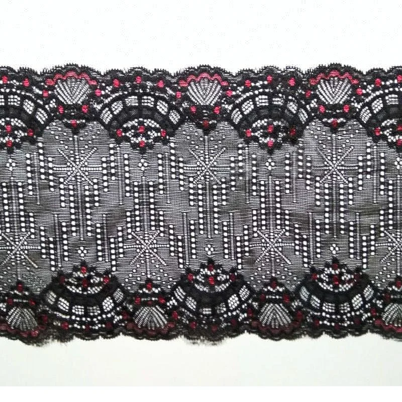 Korean Lace Peacock Feather Design Elastic Lace Trim