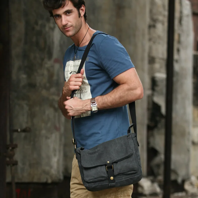 Bolso grande de lona (verde militar)