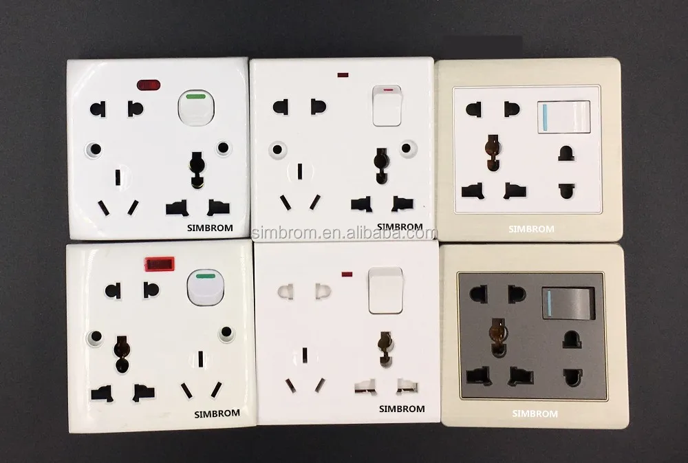 Bangladesh Chittagong Wall Switch Plug Socket Plate Outlet 6 Pin