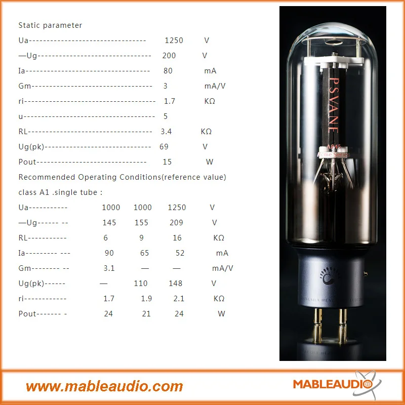 Psvane acme 211 Vacuum Tube Matched Pair A... For Sale