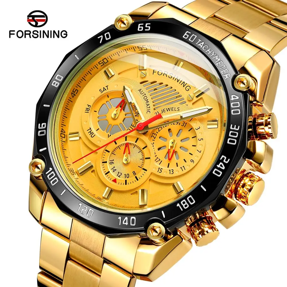 Forsining Multifunctional Date Watch Custom Mechanical Luxury Brand Automatic Men Expensive Water Resistant Watches