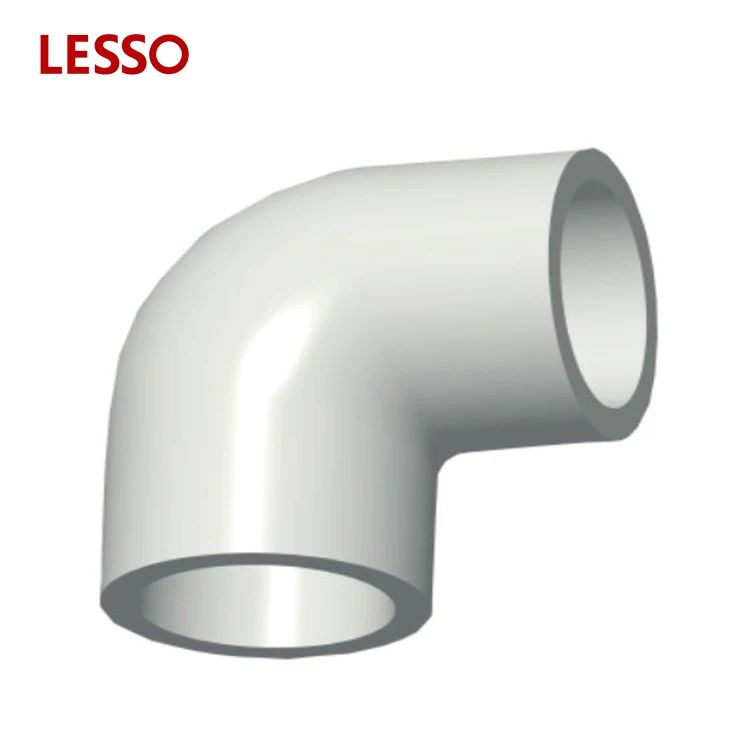 LESSO DIN standard UPVC pipe fittings 90 degree elbow pvc pipe elbow dimensions