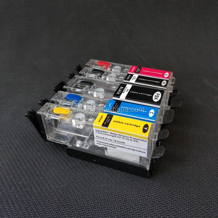 5 Edible Ink Cartridges For Canon PGI-225 CLI-226 (Black, Cyan, Magenta, Yellow)