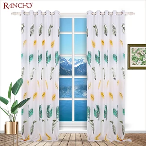 Leaf Design Window Curtains Living Room Curtains Luxury Embroidery Curtains for Living Room