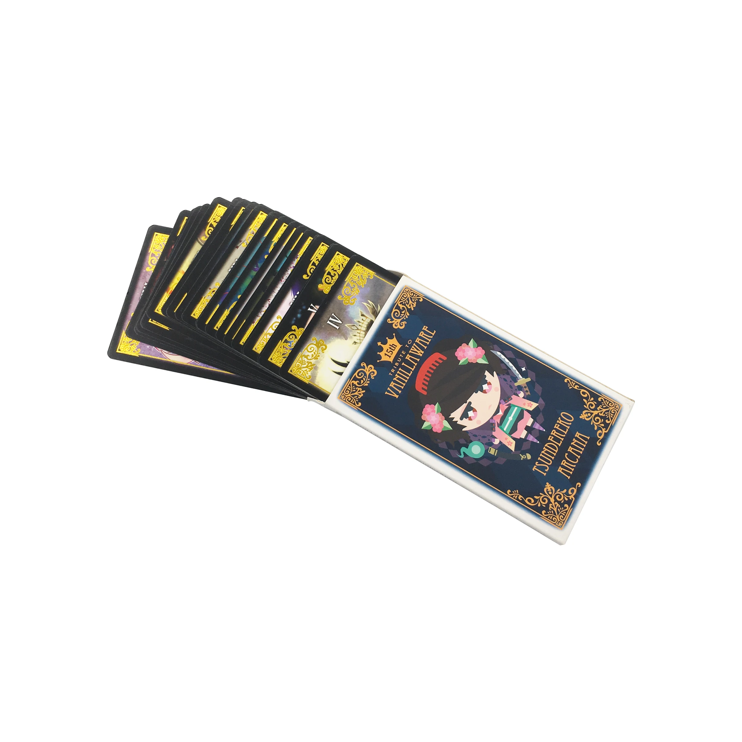 Custom Gold Foil Stamping Anime Tarot Cards Game Card Poker Size Durable Paper with Custom Packaging