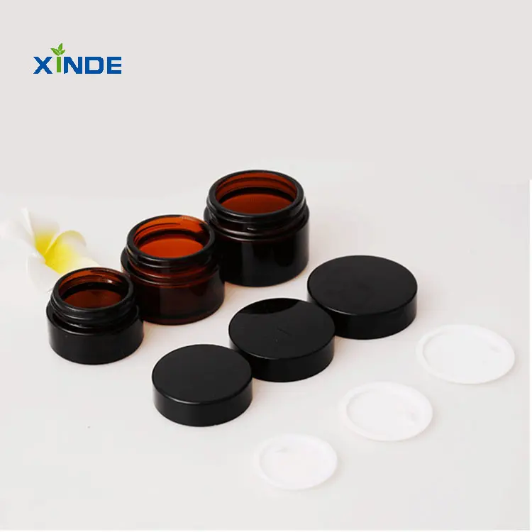 product custom logo 100ml matte amber glass bottle with wood screw cap pump lotion liquid diffuser face mask storage-1