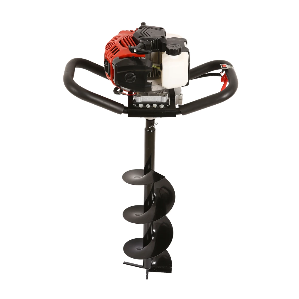 
 Новый 52cc бензиновая приведенный в действие газом земляной бур экскаватор для отверстия расточной земляного бура, 3 бита, 2-х тактный пост отверстие экскаватор земли, земельный шнек сверлы  