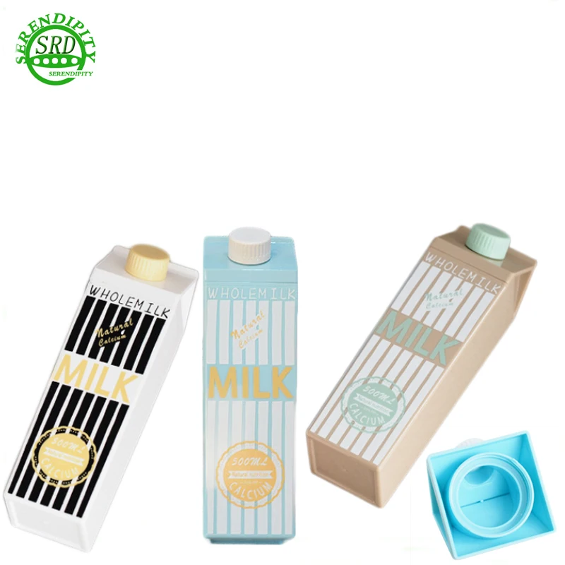 500ml Rectangle Transparent Milk Carton Shaped Plastic Water Bottle Wholesale