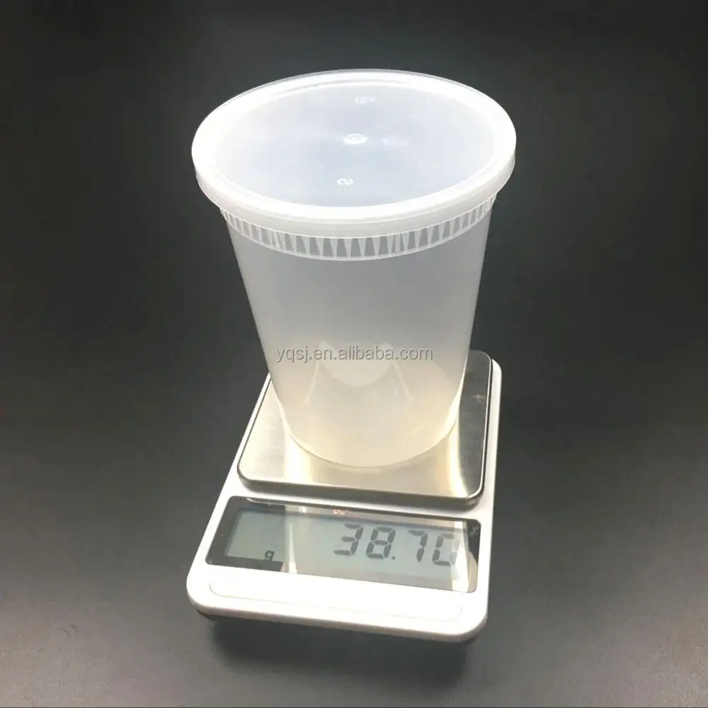 900 мл/32 унции прозрачные круглые одноразовые пластиковые контейнеры для хранения пищевых продуктов/чашки/контейнер с крышкой