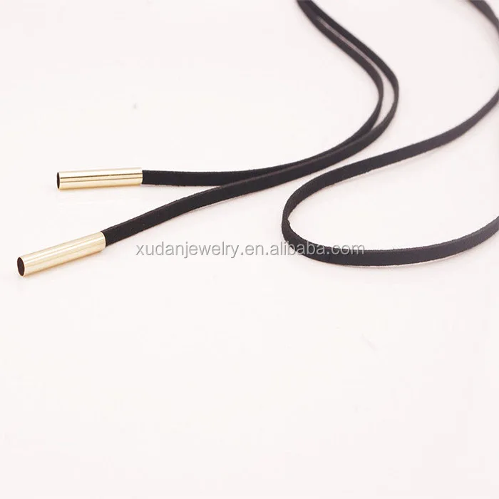2023 Fashion Style Long Sexy Faux Suede Bolo Wrap Tie Choker Necklace for Women