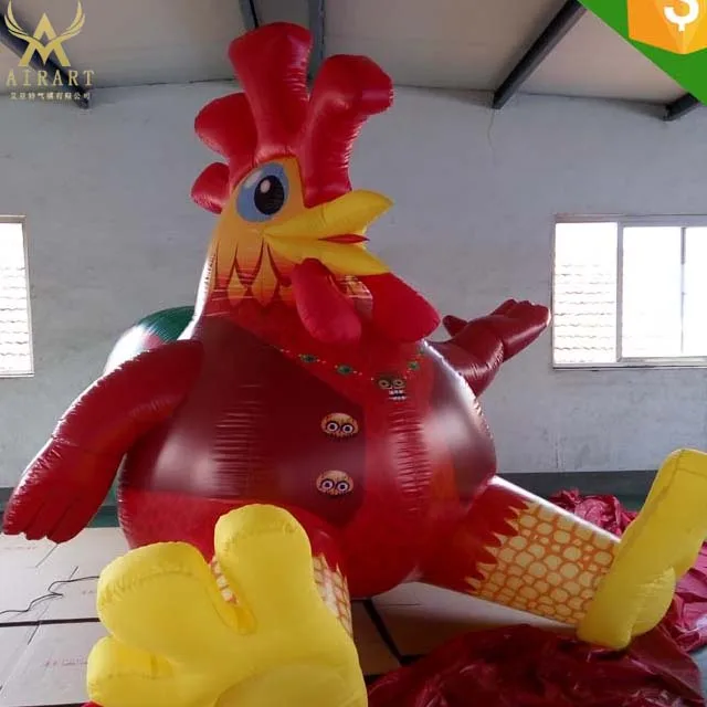Red Inflatable Giant Rooster Animal Custom Inflatable Hen for Advertising Inflatable