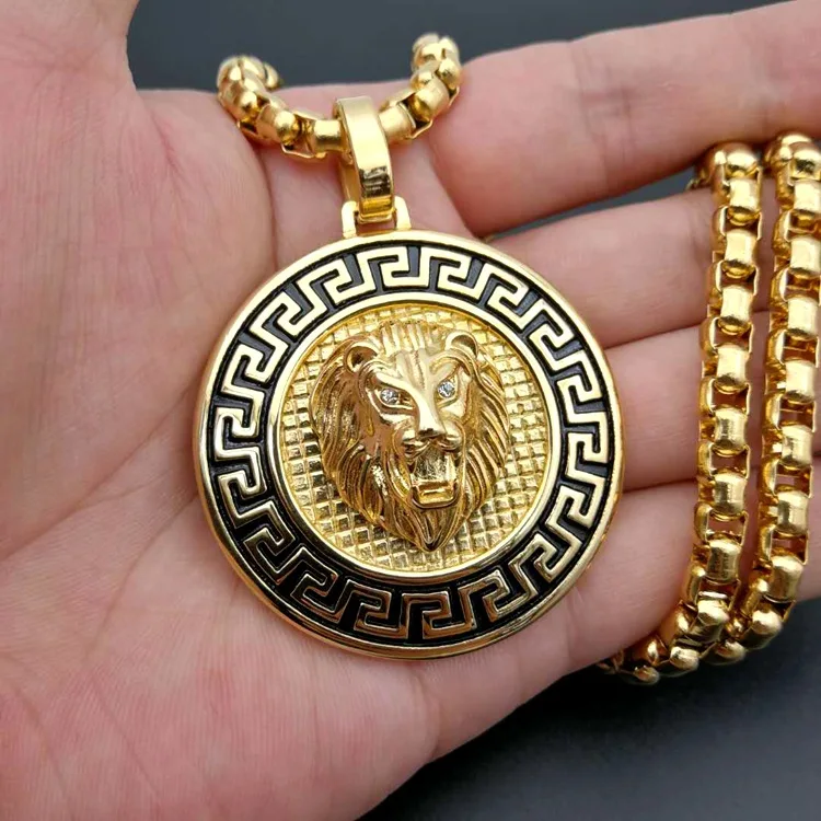 Wholesale Gold Head Lion Men Stainless Steel Necklace Buy Lion Necklace Lion Head Necklace Gold Lion Necklace Product On Alibaba Com