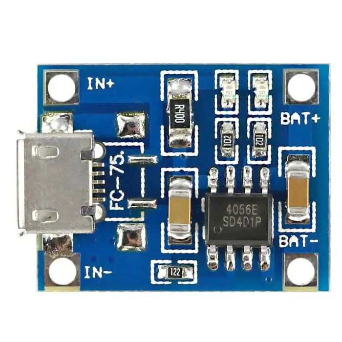 JVJ 10X 1A 5 V Micro-USB-TP4056-Lithium-Batterie-Ladegerät Akku Batterie Power Charger Board Platinenmodul