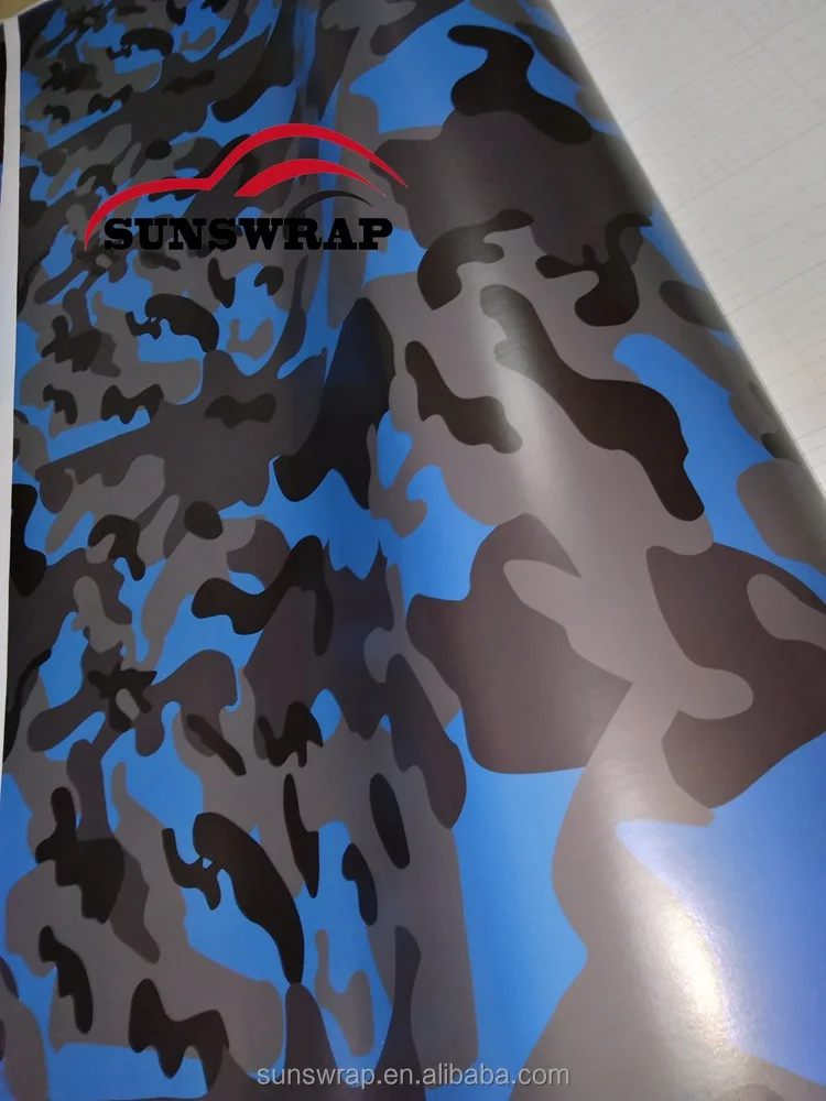 Source Camouflage Vinyl Decal Truck Wrap Duck Camo Blue Grey Black Arctic  Car Covering Skin Foil on m.