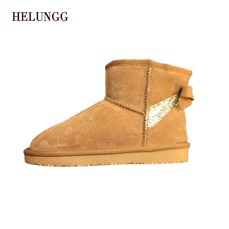 Оптовая продажа, зимние теплые мягкие сапоги из натуральной кожи для женщин и девочек