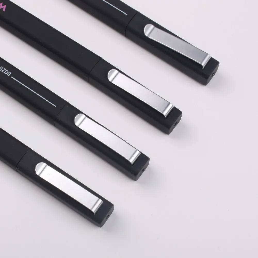 Фирменные высококачественные матовые черные печатные ручки для шариковых ручек с логотипом