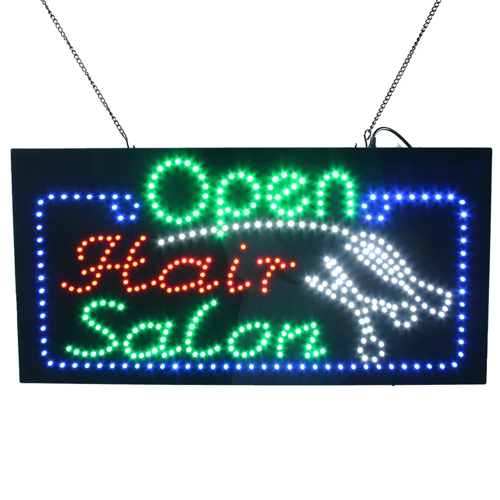Ultra Bright Hanging Led Hair Salon Barbershop Barber Shop Hair Cut Open  Light Sign Board Display Panels - Buy Hight Quality Stand Up Diy Led  Programmable Running Digital Advertisement Advertising Barbershop Barber