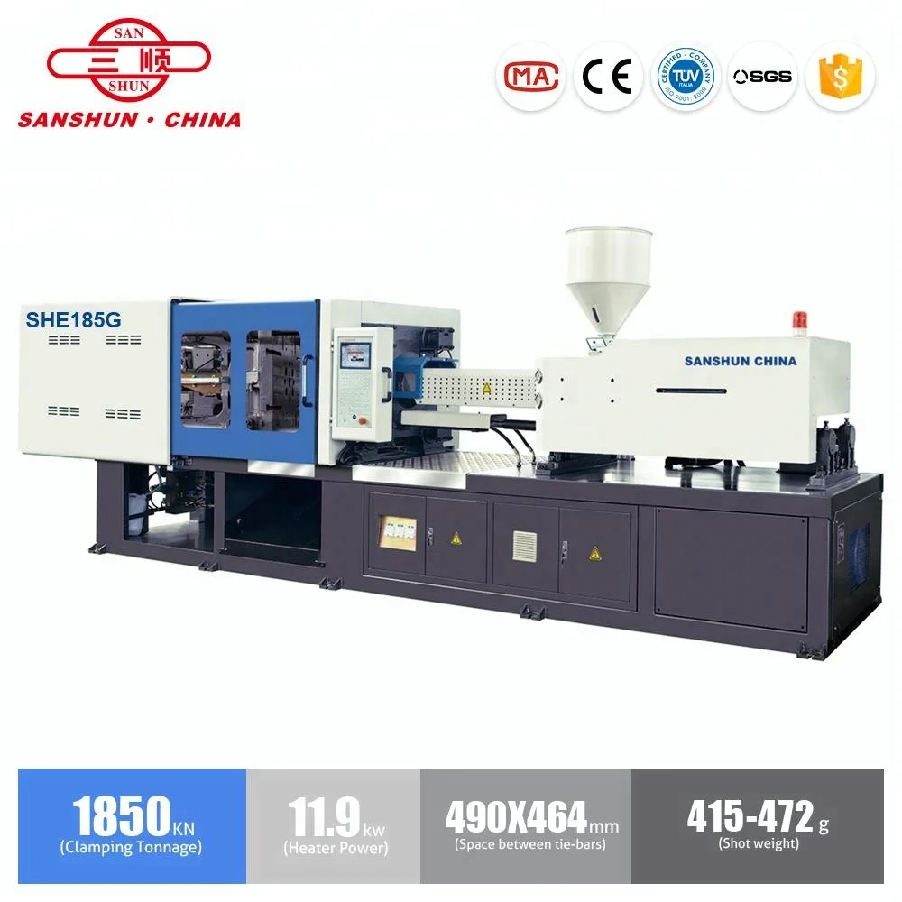 SANSHUN Servo Motor Plastic Machine Injection Molding 185 Ton Plastic Cup Injection Machine