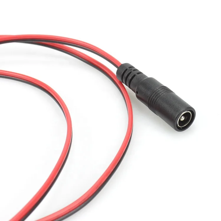 Red black double parallel DC 5521 male to female 12V power cable extension cords 5.5x2.1mm