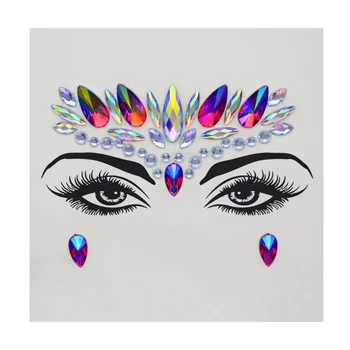 Face Temporary Acrylic Crystal Face Jewels Rainbow Tears Rhinestone Eye Decoration for Party