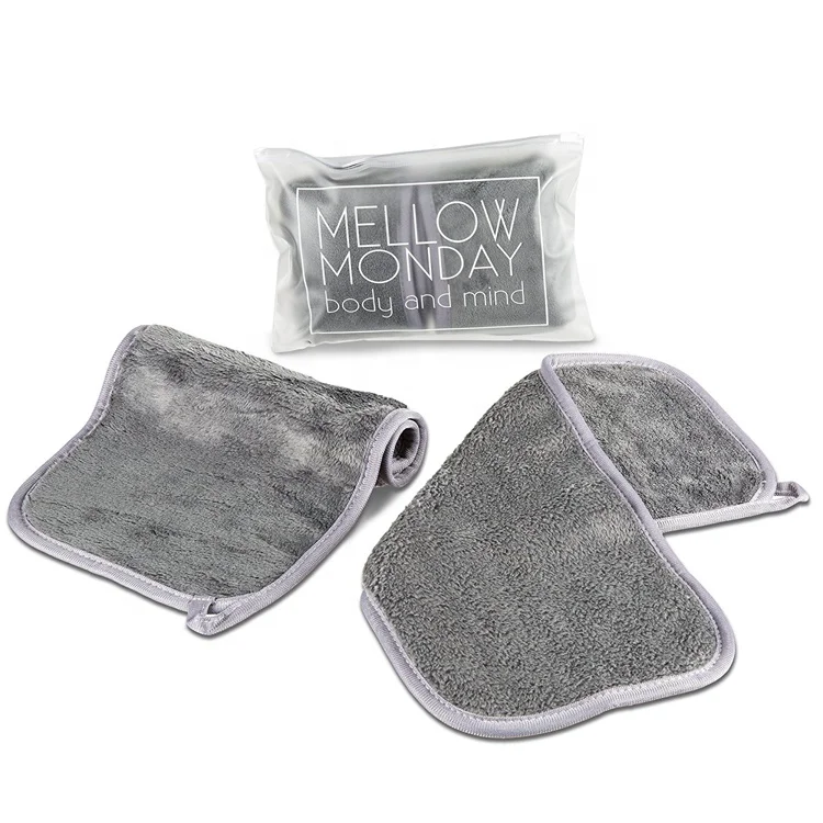 Microfiber Face Eye Makeup Remover Towels Cloth Popular Colors Custom Logo Woven Technics