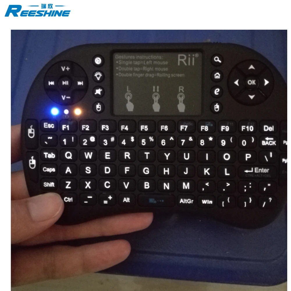 
Беспроводная мини-клавиатура Rii i8 + 2,4G с подсветкой и тачпадом 