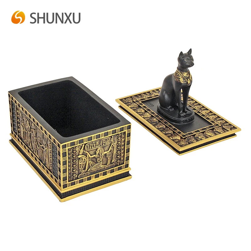 Egyptian Decor Trinket Box Royal Bastet Statue Jewelry Box