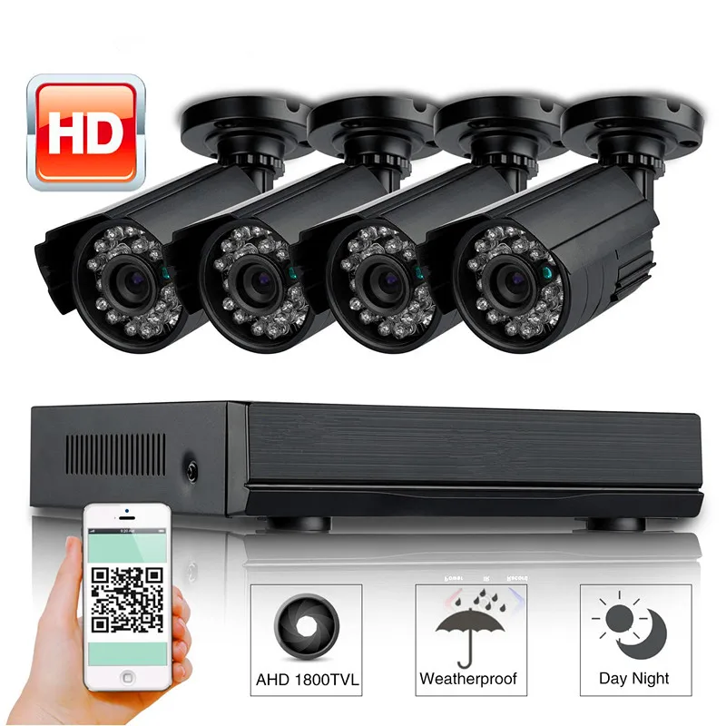 4ch 1080n Ahd Dvr Security Camera System Home Video Surveillance With ...