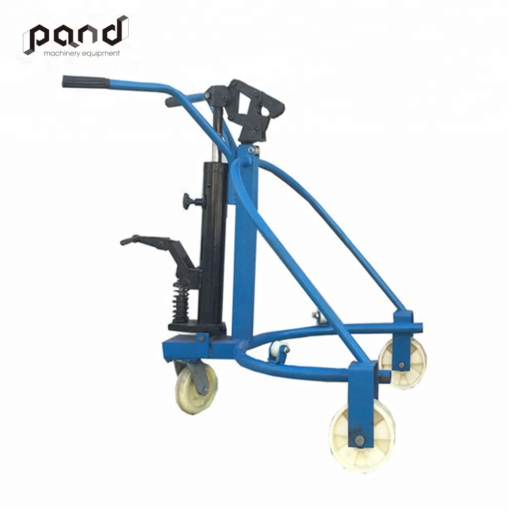 
350 кг Тип загрузки педали круглый масляный баррель вилочный погрузчик гидравлическая тележка масляный барабан грузовик 